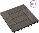 vidaXL Πλάκα Κατασκευής 11 pcs Σκούρο Καφέ 30 x 30 cm WPC
