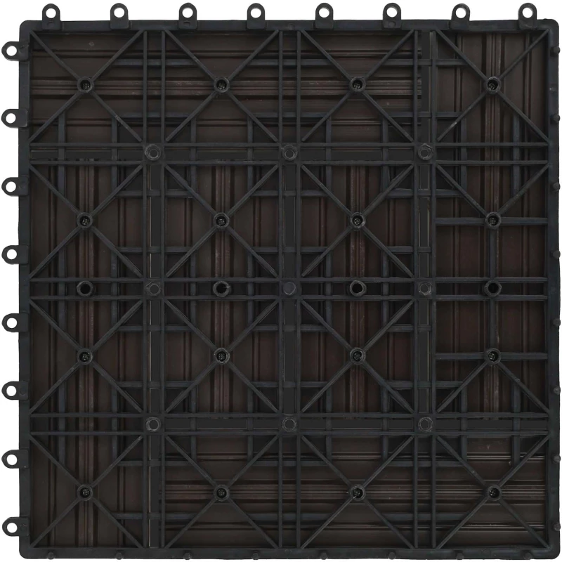 vidaXL Πλάκα Κατασκευής 11 pcs Σκούρο Καφέ 30 x 30 cm WPC