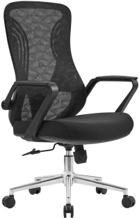 ΚΑΡΕΚΛΑ ΓΡΑΦΕΙΟΥ DECIFER HM1212.01 ΜΑΥΡO MESH-ΒΑΣΗ ΧΡΩΜΙΟΥ 61x60x110Υεκ.