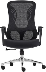 ΚΑΡΕΚΛΑ ΓΡΑΦΕΙΟΥ DECIFER HM1212.01 ΜΑΥΡO MESH-ΒΑΣΗ ΧΡΩΜΙΟΥ 61x60x110Υεκ.