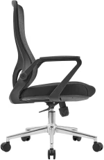 ΚΑΡΕΚΛΑ ΓΡΑΦΕΙΟΥ DECIFER HM1212.01 ΜΑΥΡO MESH-ΒΑΣΗ ΧΡΩΜΙΟΥ 61x60x110Υεκ.