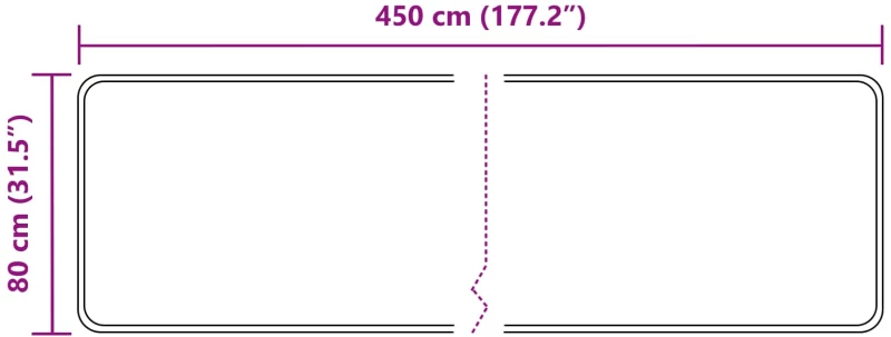 vidaXL Χαλί Runner MARSA Γκρι 80 x 450 εκ. Πολυέστερ και PVC