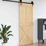 vidaXL Πόρτα NARVIK Φυσικό 95 x 210 cm Συμπαγές Ξύλο Πεύκου