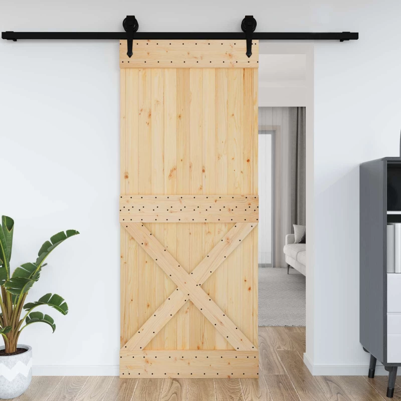 vidaXL Πόρτα NARVIK Φυσικό 95 x 210 cm Συμπαγές Ξύλο Πεύκου