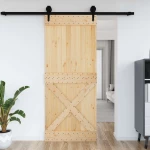 vidaXL Πόρτα NARVIK Φυσικό 95 x 210 cm Συμπαγές Ξύλο Πεύκου