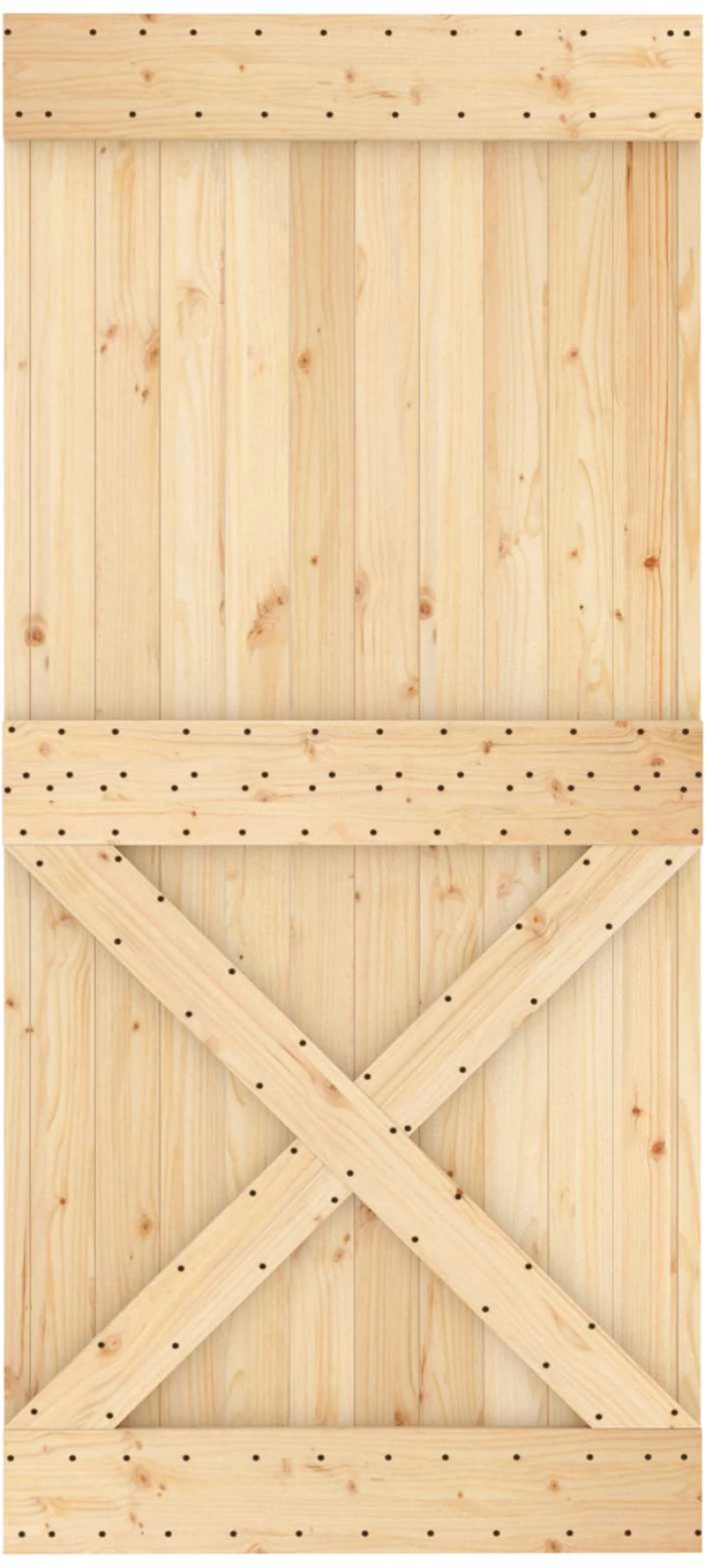 vidaXL Πόρτα NARVIK Φυσικό 95 x 210 cm Συμπαγές Ξύλο Πεύκου