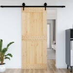 vidaXL Πόρτα NARVIK Φυσικό 95 x 210 cm Συμπαγές Ξύλο Πεύκου