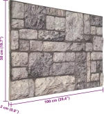 vidaXL Πάνελ τοίχου 10 pcs Γκρι και Λευκό 100 x 50 cm Αφρός EPS