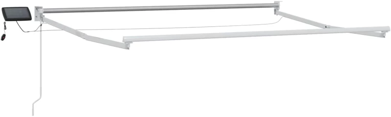 vidaXL Χειροκίνητη αναδιπλούμενη τέντα με LED Μπλε και άσπρο 3,5 x 2 m