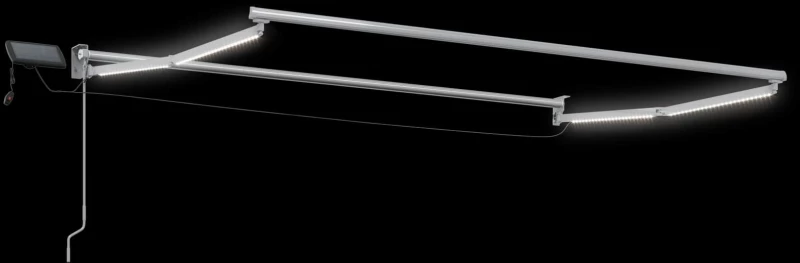 vidaXL Χειροκίνητη αναδιπλούμενη τέντα με LED Μπλε και άσπρο 3,5 x 2 m