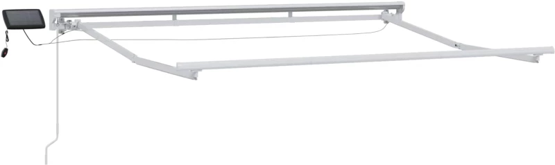 vidaXL Χειροκίνητο πλαίσιο τέντας με LED Άσπρο και Ανθρακί 3 x 2,5 μ