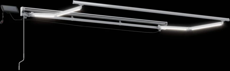 vidaXL Χειροκίνητο πλαίσιο τέντας με LED Άσπρο και Ανθρακί 3 x 2,5 μ