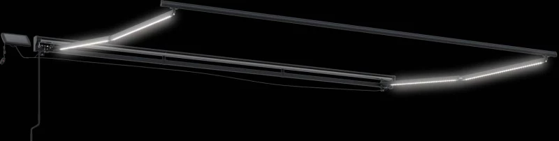 vidaXL Χειροκίνητο πλαίσιο τέντας με LED Καφέ και Ανθρακί 4,5 x 3 μ