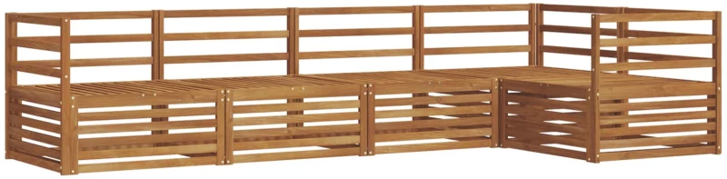 vidaXL Σειρά Καναπέ Εξωτερικού 5 pcs Φυσικό