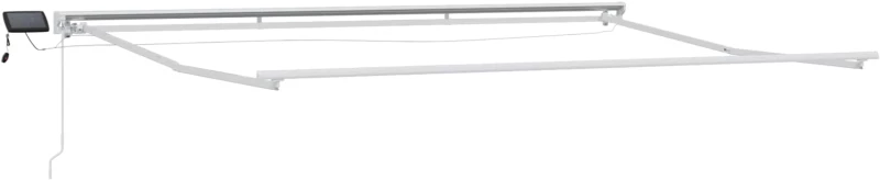 vidaXL Χειροκίνητο πλαίσιο τέντας με LED Καφέ και Λευκό 5 x 3 m