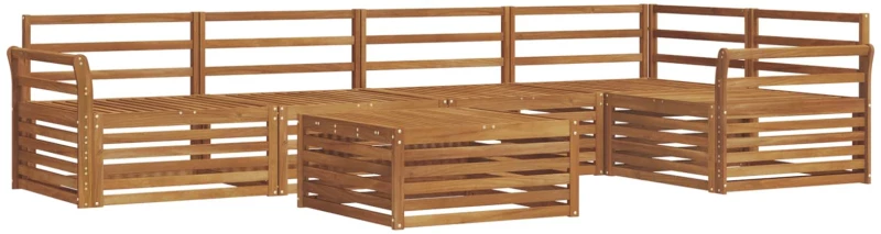 vidaXL Σειρά Καναπέ Εξωτερικού 6 pcs Φυσικό