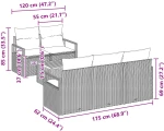 vidaXL Σετ Καναπέ Κήπου με μαξιλάρι 6 pcs Μαύρο συνθετικό ρατάν