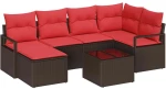 vidaXL Σετ Καναπέ 7 pcs Καφέ συνθετικό ρατάν