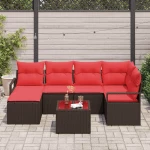 vidaXL Σετ Καναπέ 7 pcs Καφέ συνθετικό ρατάν