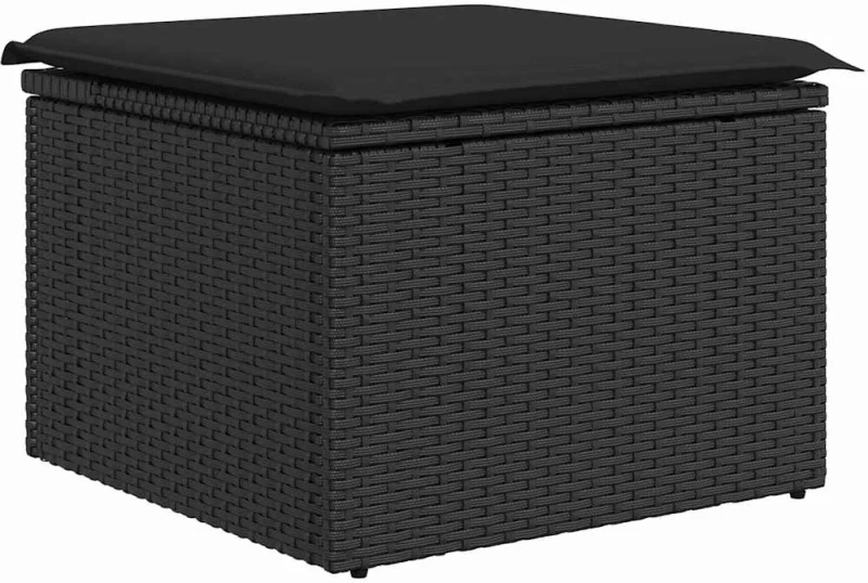 vidaXL Σετ Καναπέ Κήπου με μαξιλάρι 8 pcs Μαύρο Πολυ ράταν