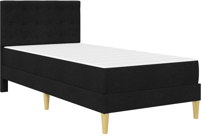 vidaXL Σκελετός κρεβατιού με στρώμα Μαύρο 90 x 190 cm ύφασμα