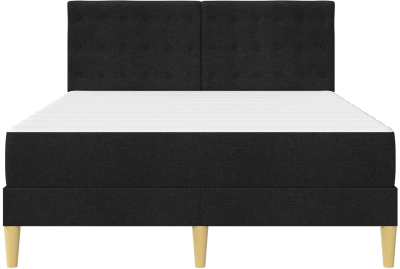 vidaXL Σκελετός κρεβατιού με στρώμα Μαύρο 140 x 190 cm ύφασμα