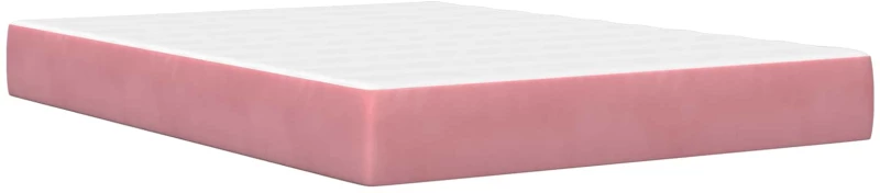 vidaXL Σκελετός κρεβατιού με στρώμα Ροζ 140 x 190 cm Βελούδο