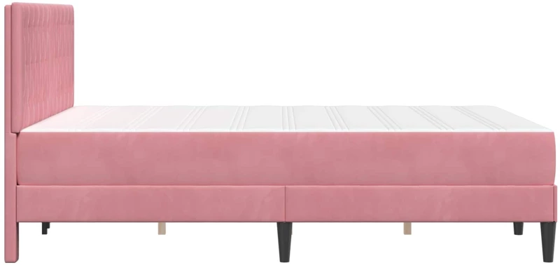 vidaXL Σκελετός κρεβατιού με στρώμα Ροζ 140 x 190 cm Βελούδο