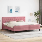 vidaXL Σκελετός κρεβατιού με στρώμα Ροζ 180 x 200 cm Βελούδο