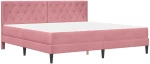 vidaXL Σκελετός κρεβατιού με στρώμα Ροζ 180 x 200 cm Βελούδο