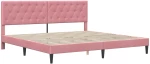 vidaXL Σκελετός κρεβατιού με στρώμα Ροζ 180 x 200 cm Βελούδο