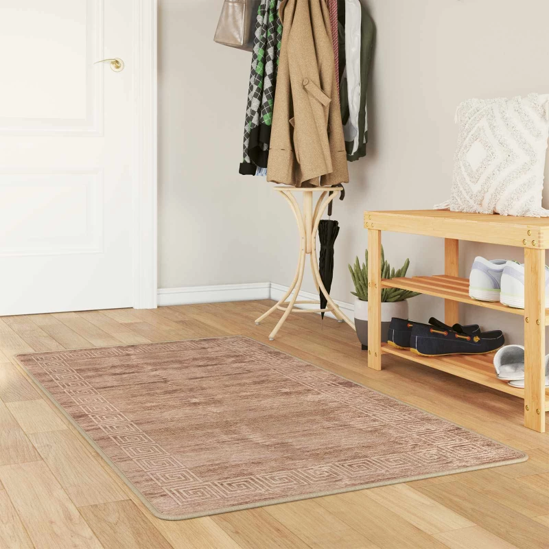 vidaXL Χαλί Runner MARSA Λευκός 100 x 200 cm Πολυέστερ και PVC