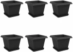 vidaXL Γλάστρες φυτών 6 pcs Μαύρο 33 x 33 x 26 εκ Πλαστικό