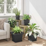 vidaXL Γλάστρες φυτών 6 pcs Μαύρο 33 x 33 x 26 εκ Πλαστικό