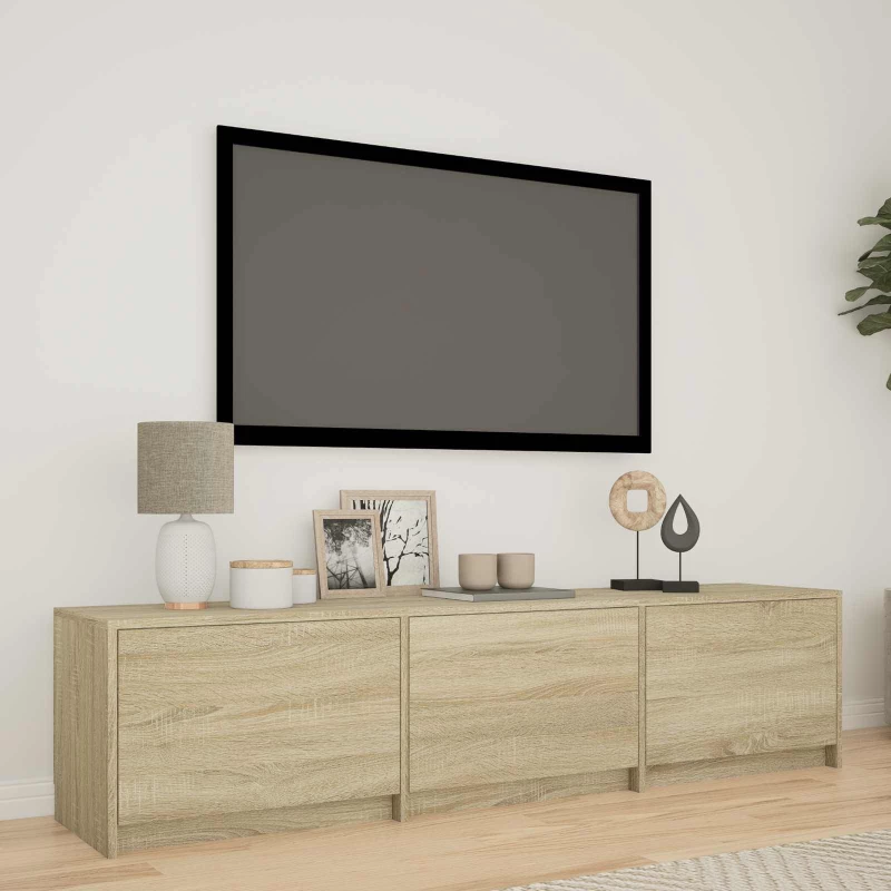 vidaXL Τηλεοπτική βιβλιοθήκη με LED Δρύς Sonoma 165 x 34 x 40 εκ.