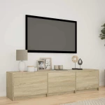 vidaXL Τηλεοπτική βιβλιοθήκη με LED Δρύς Sonoma 165 x 34 x 40 εκ.