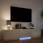 vidaXL Τηλεοπτική βιβλιοθήκη με LED Δρύς Sonoma 165 x 34 x 40 εκ.