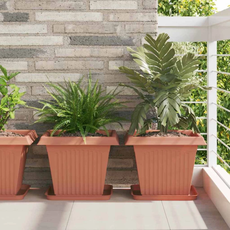 vidaXL Γλάστρες φυτών 6 pcs Κεραμιδί 38 x 38 x 30 εκ Πλαστικό