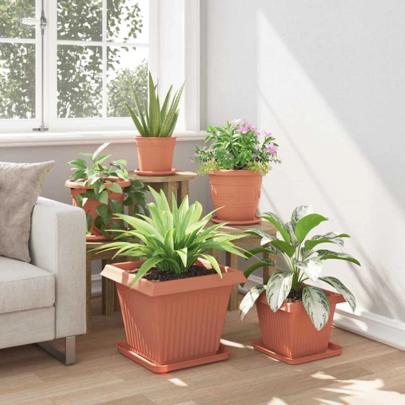 vidaXL Γλάστρες φυτών 6 pcs Κεραμιδί 38 x 38 x 30 εκ Πλαστικό