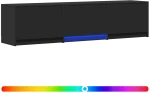vidaXL Τηλεοπτική βιβλιοθήκη με LED με LED Μαύρο 165 x 34 x 40 εκ.