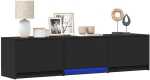 vidaXL Τηλεοπτική βιβλιοθήκη με LED με LED Μαύρο 165 x 34 x 40 εκ.