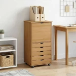 vidaXL Κινητό Ντουλάπι Μέλι Καφέ 53 x 39 x 103 cm Στερεό ξύλο πεύκου