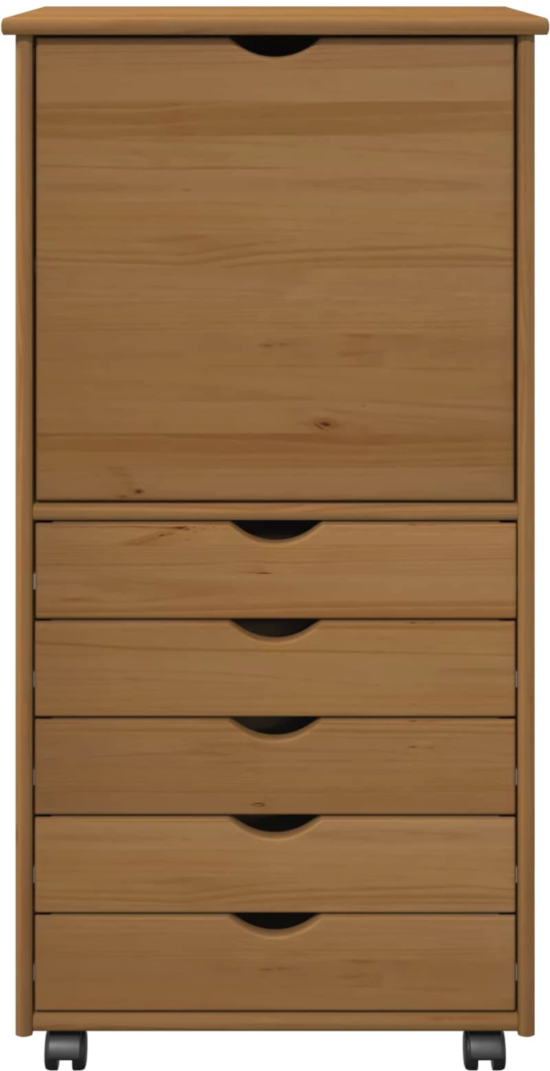 vidaXL Κινητό Ντουλάπι Μέλι Καφέ 53 x 39 x 103 cm Στερεό ξύλο πεύκου