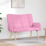 vidaXL Διθέσιος Καναπές Ροζ 115 x 61 x 87 εκ. ύφασμα