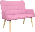 vidaXL Διθέσιος Καναπές Ροζ 115 x 61 x 87 εκ. ύφασμα