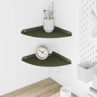 vidaXL Πλωτό ράφι με ράφι 2 pcs Ελιά Πράσινη 24 x 24 x 2 εκ