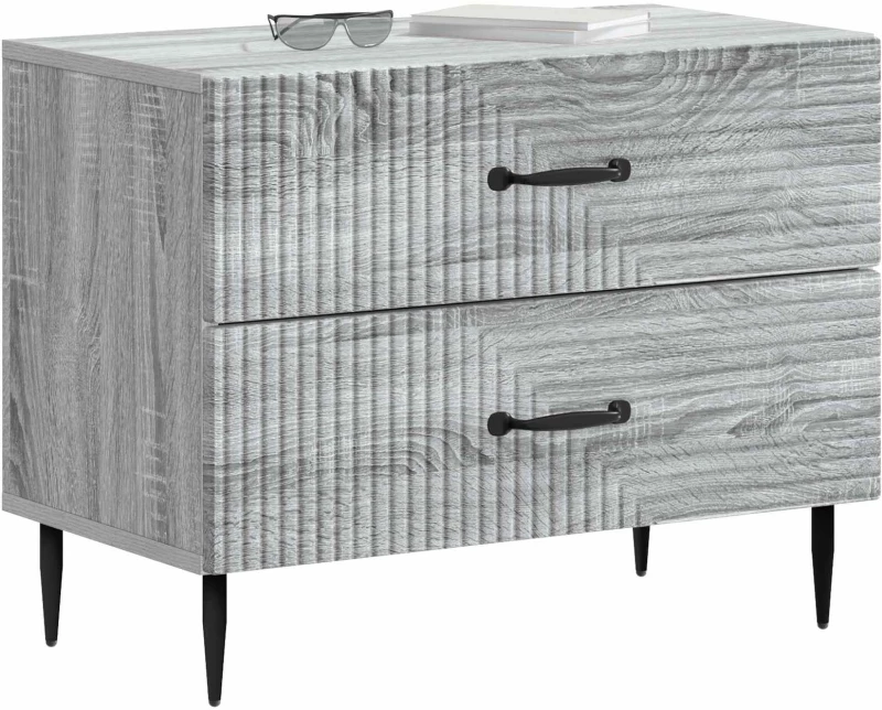 vidaXL Κομοδίνο Γκρι Sonoma 62 x 34,5 x 47,5 εκ Επεξεργασμένο Ξύλο