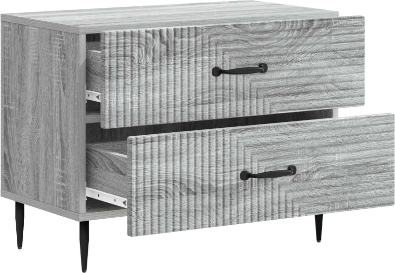 vidaXL Κομοδίνο Γκρι Sonoma 62 x 34,5 x 47,5 εκ Επεξεργασμένο Ξύλο