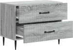 vidaXL Κομοδίνο Γκρι Sonoma 62 x 34,5 x 47,5 εκ Επεξεργασμένο Ξύλο