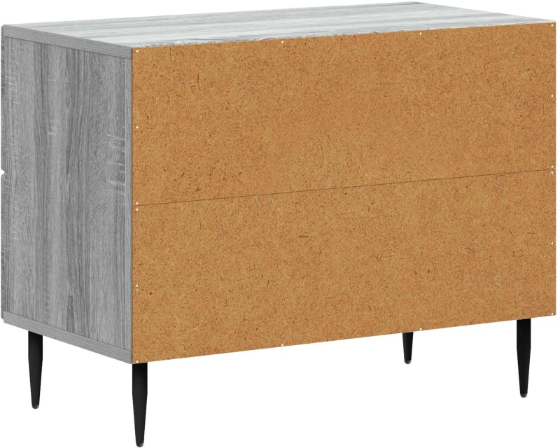 vidaXL Κομοδίνο Γκρι Sonoma 62 x 34,5 x 47,5 εκ Επεξεργασμένο Ξύλο